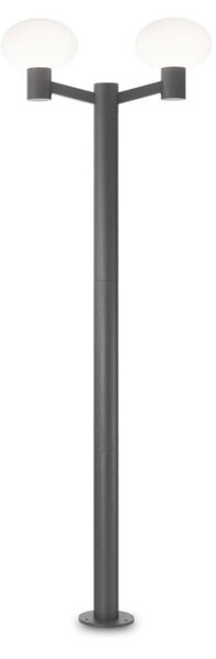 Ideal Lux Clio Mpt2 antracite lampione Giardino 2 luci