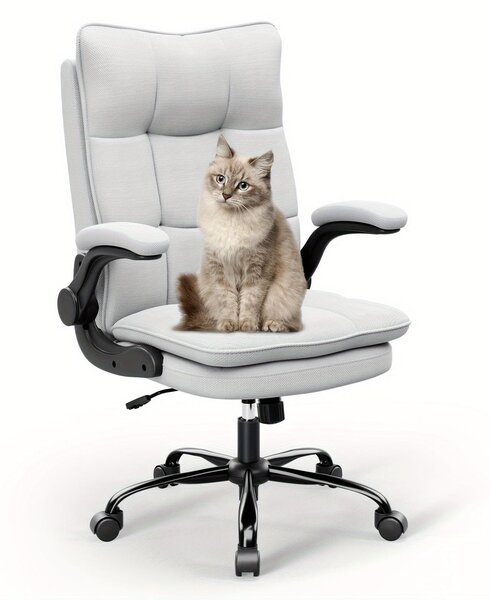 Sedia da gaming – Sedia da ufficio – Sedia per videogiochi – Sedia ergonomica – Poggiatesta regolabile, colore grigio