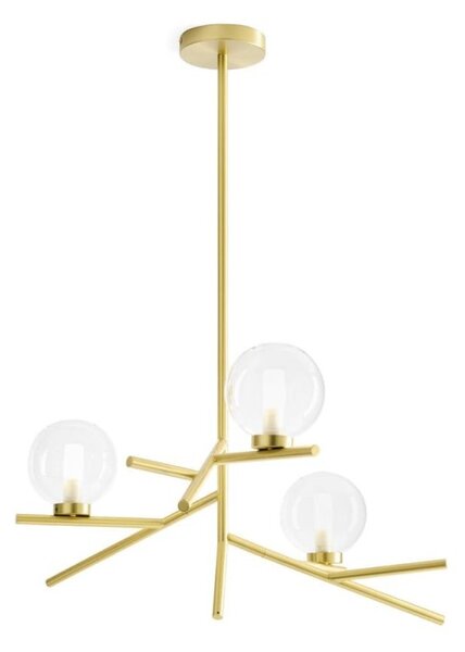 Miloox Camely lampadario per cucina tre luci oro spazzolato