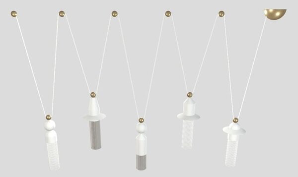Masiero Nappe C5 lampadario led a sospensione 5 luci