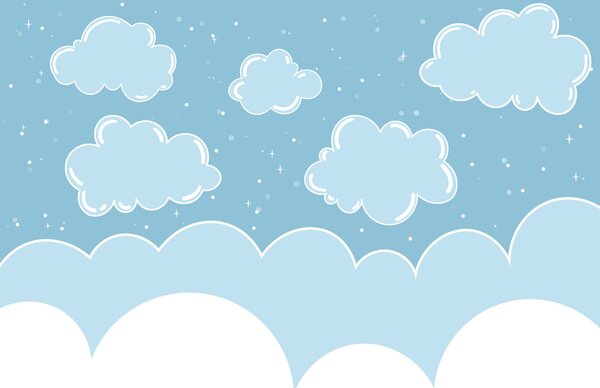 Carta da parati Cielo azzurro con nuvole, Carta da parati Cielo, Carta da parati popolare, t00736 - Tapeko.it
