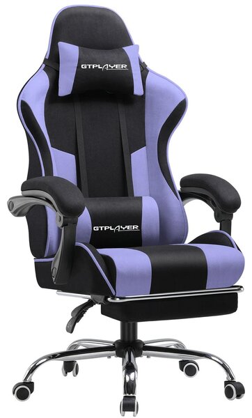 Sedia da gaming – Sedia ergonomica per computer – Sedia da ufficio – Poggiapiedi – Supporto lombare con massaggio