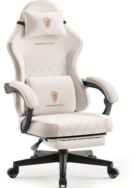 Sedia da gaming - Sedia per videogiochi - Sedia da ufficio - Schienale alto - Design beige senza tempo