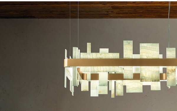 MASIERO Honicè S50 lampadario quadrato in Honice e metallo