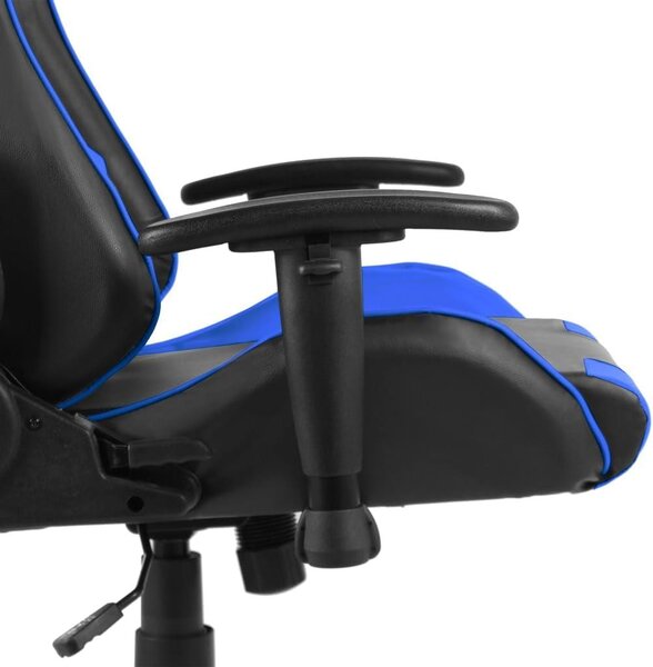 Sedia da gaming - Sedia per videogiochi - Sedia da ufficio - Sedia girevole - Design nero e blu - Ergonomica, con cuscini per il collo e la schiena