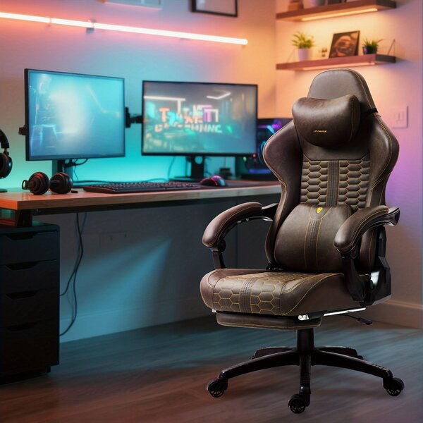 Sedia da gaming - Sedia da ufficio - Sedia da corsa - Sedia per computer - Sedia da ufficio - Ergonomica, colore nero