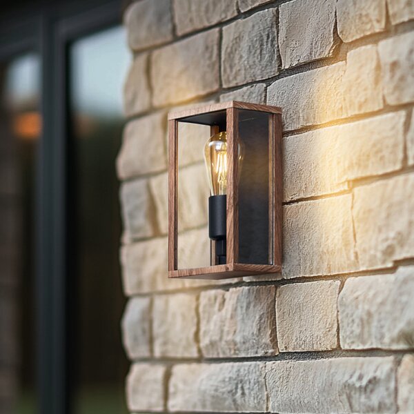 Lampada da parete industriale stampa legno 26 cm IP44 - Charlois