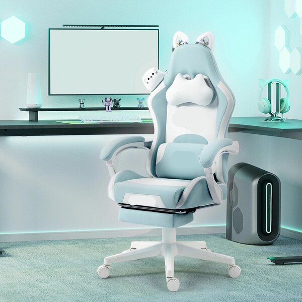 Sedia da ufficio blu - Sedia per ufficio - Sedia da lavoro - Sedia girevole - Sedia ergonomica - Schienale regolabile