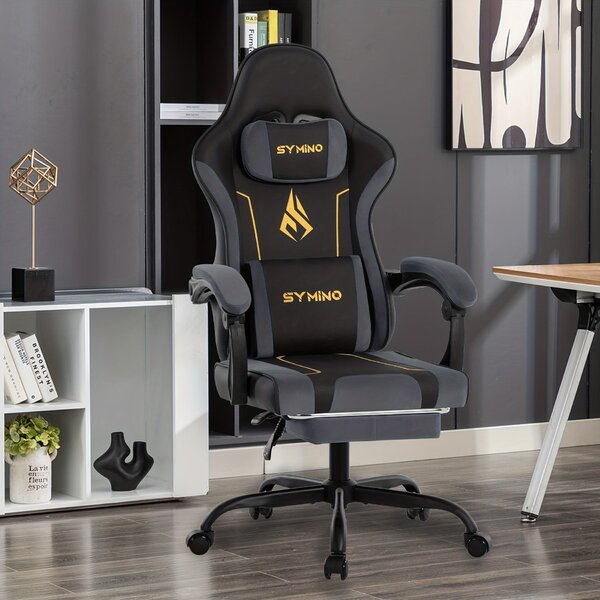 Sedia da gaming ergonomica - Sedia da ufficio - Sedia da gaming nera - Poltrona massaggiante - Sedia per PC - Altezza regolabile