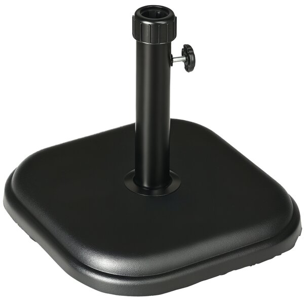Outsunny Base per Ombrellone da Giardino in Plastica e Cemento da 11kg, 36x36x31cm, Nero|Aosom