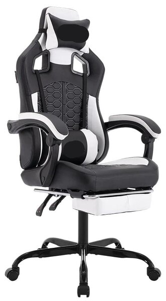 Sedia da gaming - Sedia da ufficio - Sedie da gaming - Pouf - Ergonomica - Con poggiapiedi - Schienale regolabile