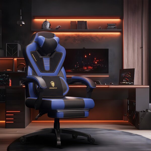 Sedia da gaming - Sedia da ufficio - Sedia per videogiochi - Sedia per computer - Sedia con poggiapiedi