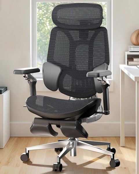 Sedia ergonomica da ufficio - Sedia da ufficio, sedia per il lavoro, sedia per lo studio - Supporto lombare dinamico a 3 zone