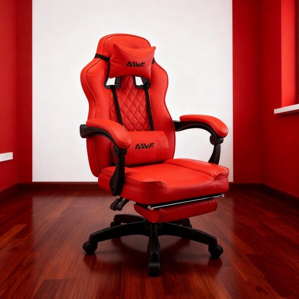 Sedia da gaming - Sedia ergonomica con poggiapiedi e rivestimento in ecopelle