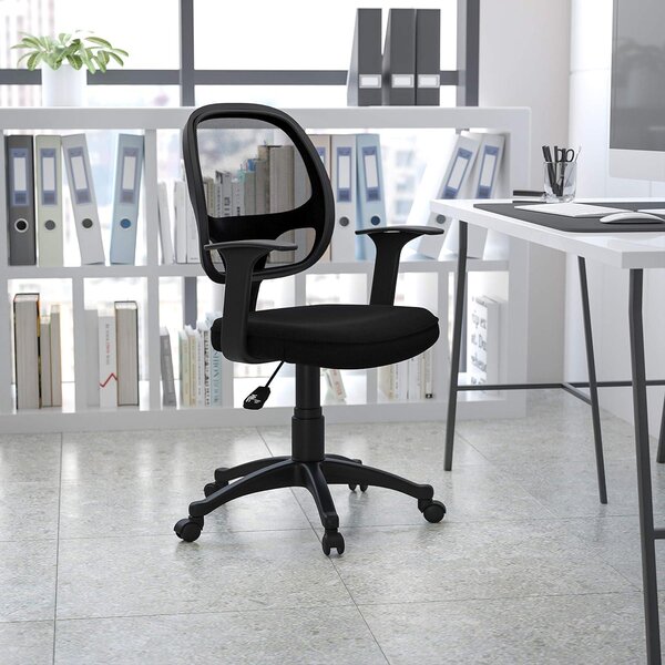 Sedia da ufficio Flash Furniture, schienale medio, rivestita in tessuto. Dimensioni del prodotto in pollici (lunghezza x larghezza x altezza): 24,0 x 21,0 x 39,0