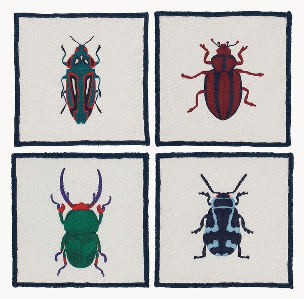 Set di 4 sottobicchieri in cotone Bugging You