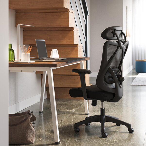 Sedia ergonomica da ufficio - Set di sedie da ufficio - Sedia per computer - Sedia con schienale a rete - Schienale regolabile