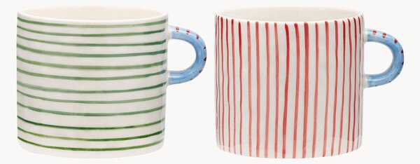 Set di 2 tazze XL dipinte a mano Stripe Affair