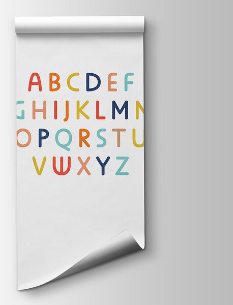 Carta da parati Gruppo di lettere colorate, Carta da parati per Bambini, Carta da parati popolare, t00749v1 - Tapeko.it