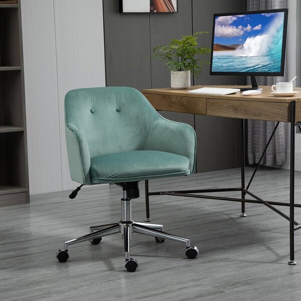 Sedia da ufficio – Sedia girevole ergonomica con funzione oscillante, design retrò, verde, portata massima 120 kg
