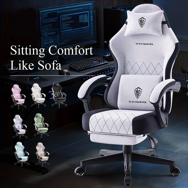 Sedia da gaming - Sedia da ufficio - Sedia per computer - Sedia da corsa - Sedia da gaming nera, grigia e verde