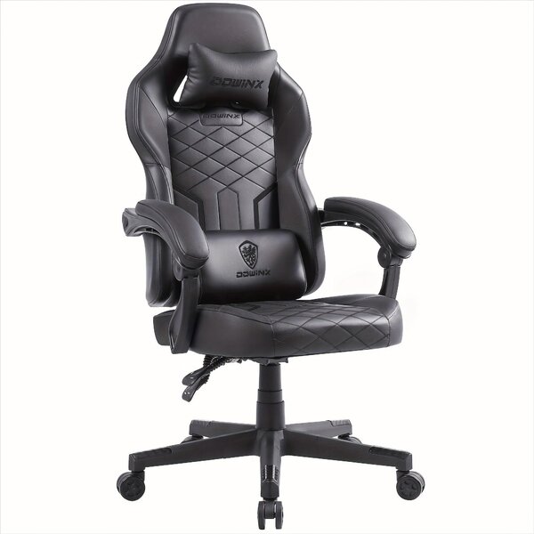 Sedia da gaming - Sedia da ufficio - Sedia da gaming per computer - Sedia da lavoro - Poltrona reclinabile da gaming - Nera