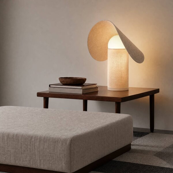 Lampada da tavolo Sansibar Lucande, dimmerabile, Crema / Ambra, Camera da letto, Tessuto / Stoffa / Seta, Design, Lampada da tavolo