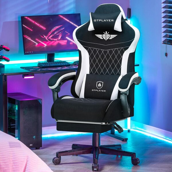 Sedia da gaming - Sedia per videogiochi - Sedia da ufficio - Sedia per PC - Sedia ergonomica - Tessuto traspirante