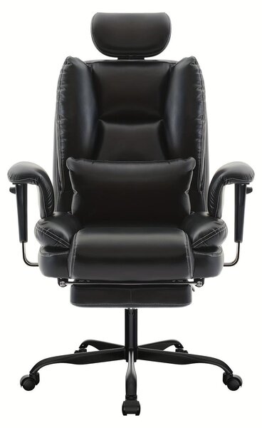 Sedia da ufficio ergonomica – Sedia per computer – Imbottitura in memory foam – Elevata capacità di carico – Supporto lombare – Colore nero