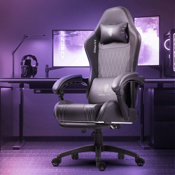 Sedia da gaming ergonomica - Sedia da gaming nera - Sedia da ufficio - Poltrona reclinabile - Sedia da gaming per computer