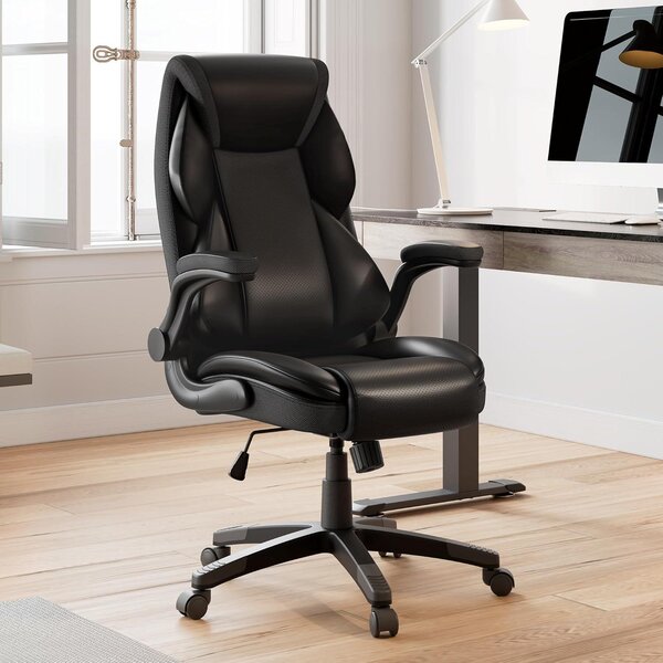 Sedia da ufficio - Sedia per ufficio - Sedia per computer - Sedia da gaming - Sedia da ufficio - Ecopelle - Braccioli pieghevoli a 90°