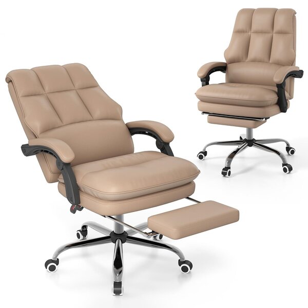 Sedia da ufficio - Sedia per ufficio - Sedia da lavoro - Sedia per computer - Sedia da gaming - Ergonomica, con poggiapiedi estensibile