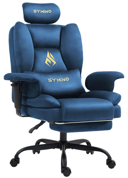 Sedia da gaming – Design ergonomico – Rivestimento in velluto – Schienale regolabile – Portata massima: 130 kg
