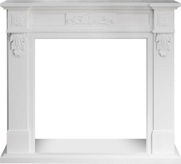 Truman - Cornice per Camino 121x108x38 cm Rivestimento Decorativo in Legno MDF Bianco