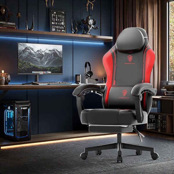 Sedia da gaming ergonomica - Sedia da gaming nera - Sedia da ufficio - Poltrona reclinabile - Sedia da gaming con poggiapiedi
