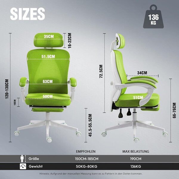 Sedia ergonomica da ufficio - Sedia da ufficio - Sedia per manager - Sedia girevole - Sedia da lavoro