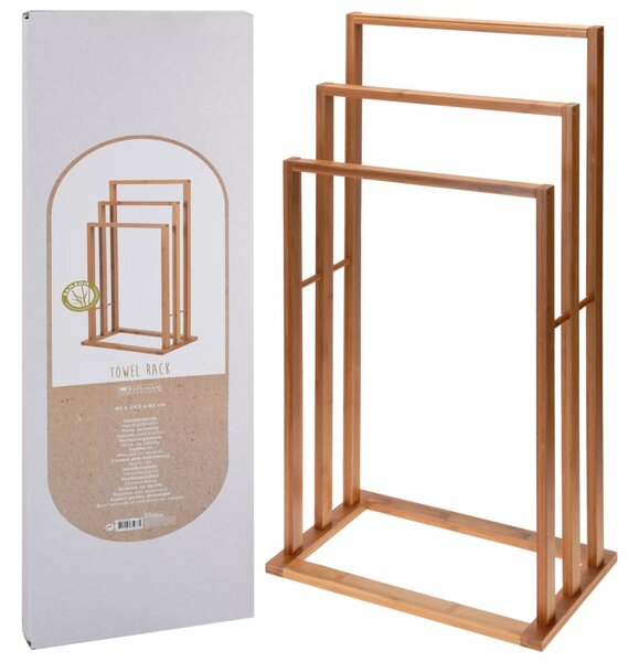 Bathroom Solutions Porta Asciugamani in Bambù con 3 Barre