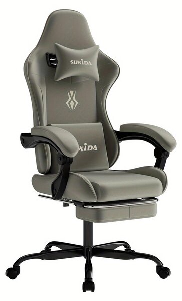 Sedia da gaming ergonomica - Sedia da ufficio gaming - Sedia da scrivania gaming - Schienale confortevole - Poggiapiedi