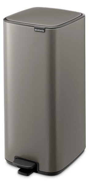 Cestino per la spazzatura grigio in acciaio con pedale 30 l Bo – Brabantia