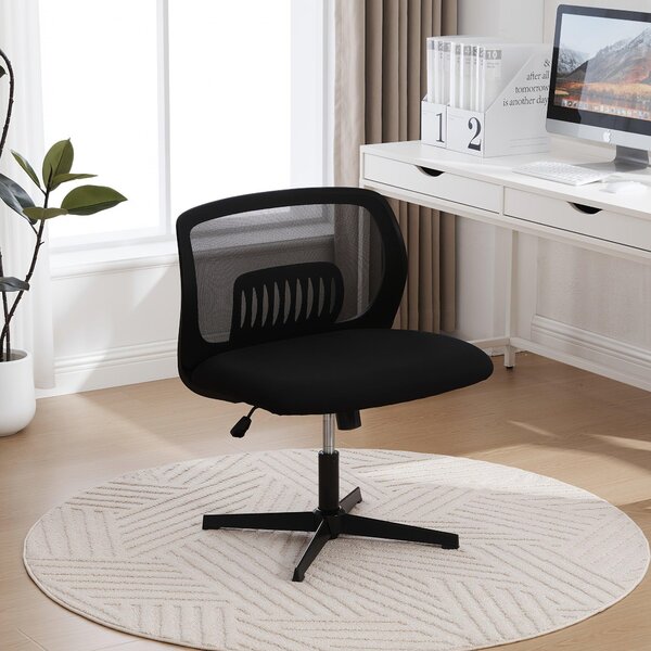 Sedia da ufficio ergonomica senza braccioli, girevole a 360° e regolabile in altezza, con funzione basculante