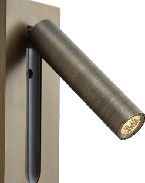 Lampada da parete moderna bronzo scuro con LED - Plaza
