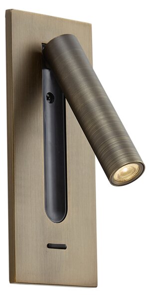 Lampada da parete moderna bronzo scuro con LED - Plaza