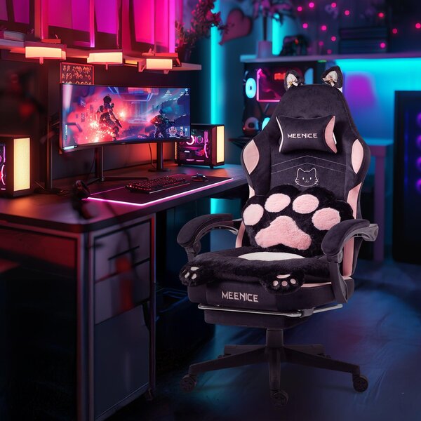 Sedia da gaming - Sedia da ufficio - Sedia per computer - Sedia da gioco - Sedia da ufficio - Poggiapiedi regolabile