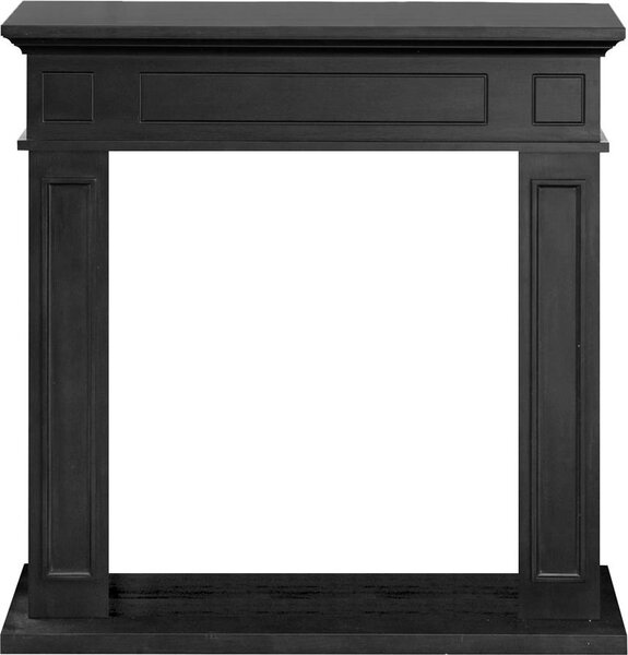 Jefferson - Cornice per Camino 89,5x90,5x28 cm Rivestimento Decorativo in Legno MDF Nero