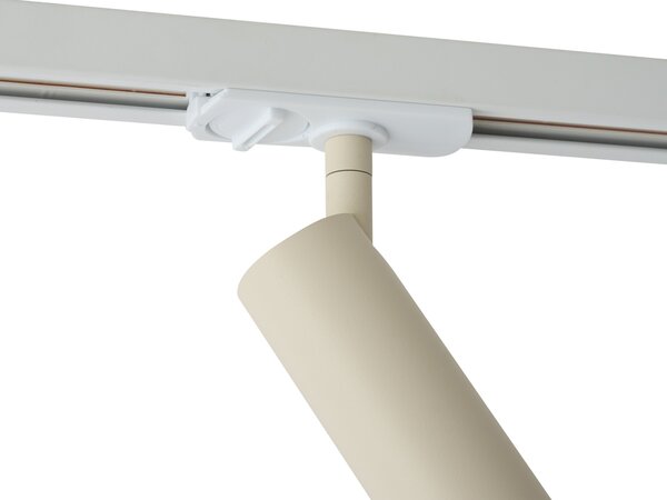 Faretto moderno beige con adattatore bianco per sistema a binario monofase GU10 35mm - Iconic Jeana Luxe