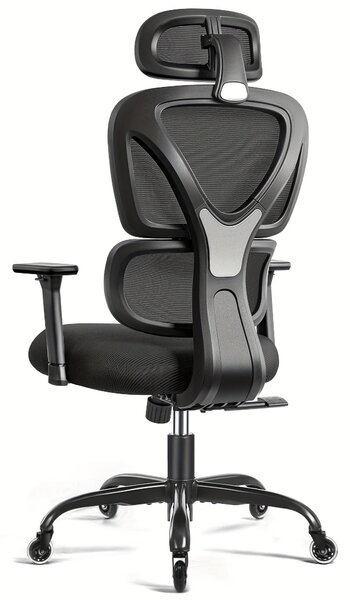 Sedia da ufficio ergonomica con supporto lombare e poggiatesta regolabili - Sedia da computer confortevole