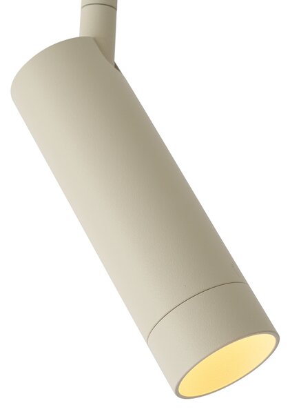 Faretto moderno beige con adattatore bianco per sistema a binario monofase GU10 35mm - Iconic Jeana Luxe