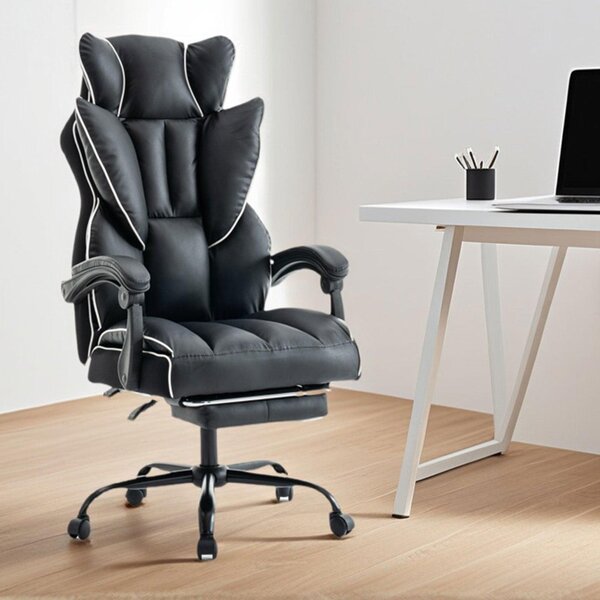 Sedia da ufficio confortevole - Sedia da ufficio grande - Sedia da ufficio ergonomica - Sedia da ufficio in ecopelle