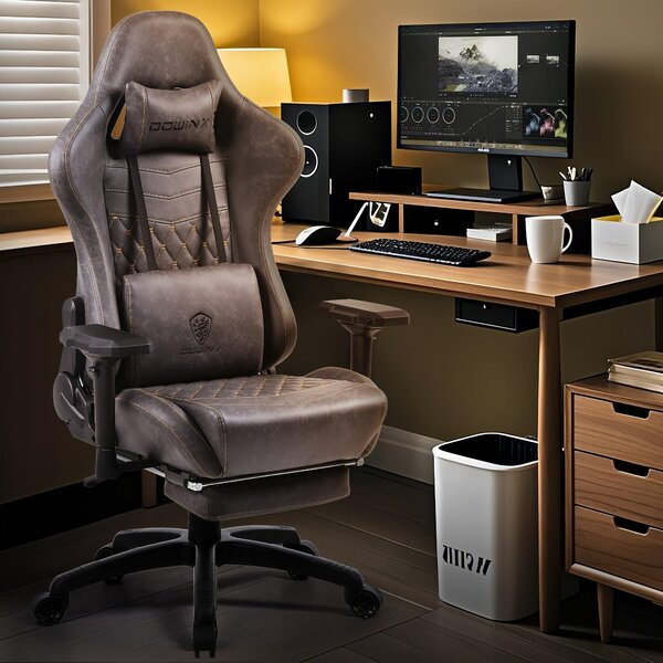 Sedia ergonomica da gaming - Sedia da ufficio - Sedia per computer - Sedia da corsa - Sedia da lavoro - Braccioli regolabili in 4 direzioni
