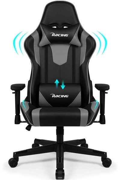 Sedia da gaming - Sedia per videogiochi - Sedia da scrivania - Sedia da ufficio - Sedia ergonomica - Regolabile da 90° a 170°